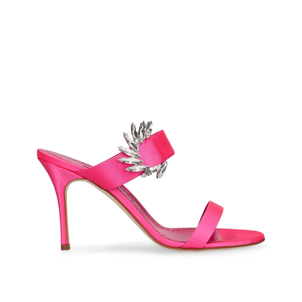 Manolo Blahnik Chivela Satin Heel Sandals - Pink - Femme