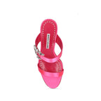Manolo Blahnik Chivela Satin Heel Sandals - Pink - Femme