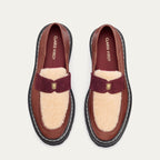 Mocassin Cuir Mia Ecorce Et Peau Lainee Creme
