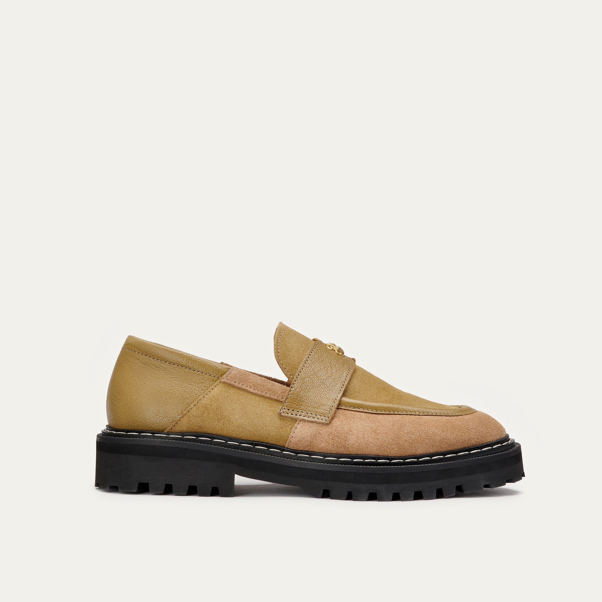 Mocassin Cuir Mia Grege Olive