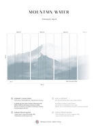 Fresque Mountain Water - Bleu Porcelaine