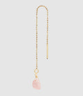 Mon Precieux Gem - Boucle D'Oreille Chaîne Courte Cœur Strawberry Quartz Rose (Vendue À L'Unité) - Femme