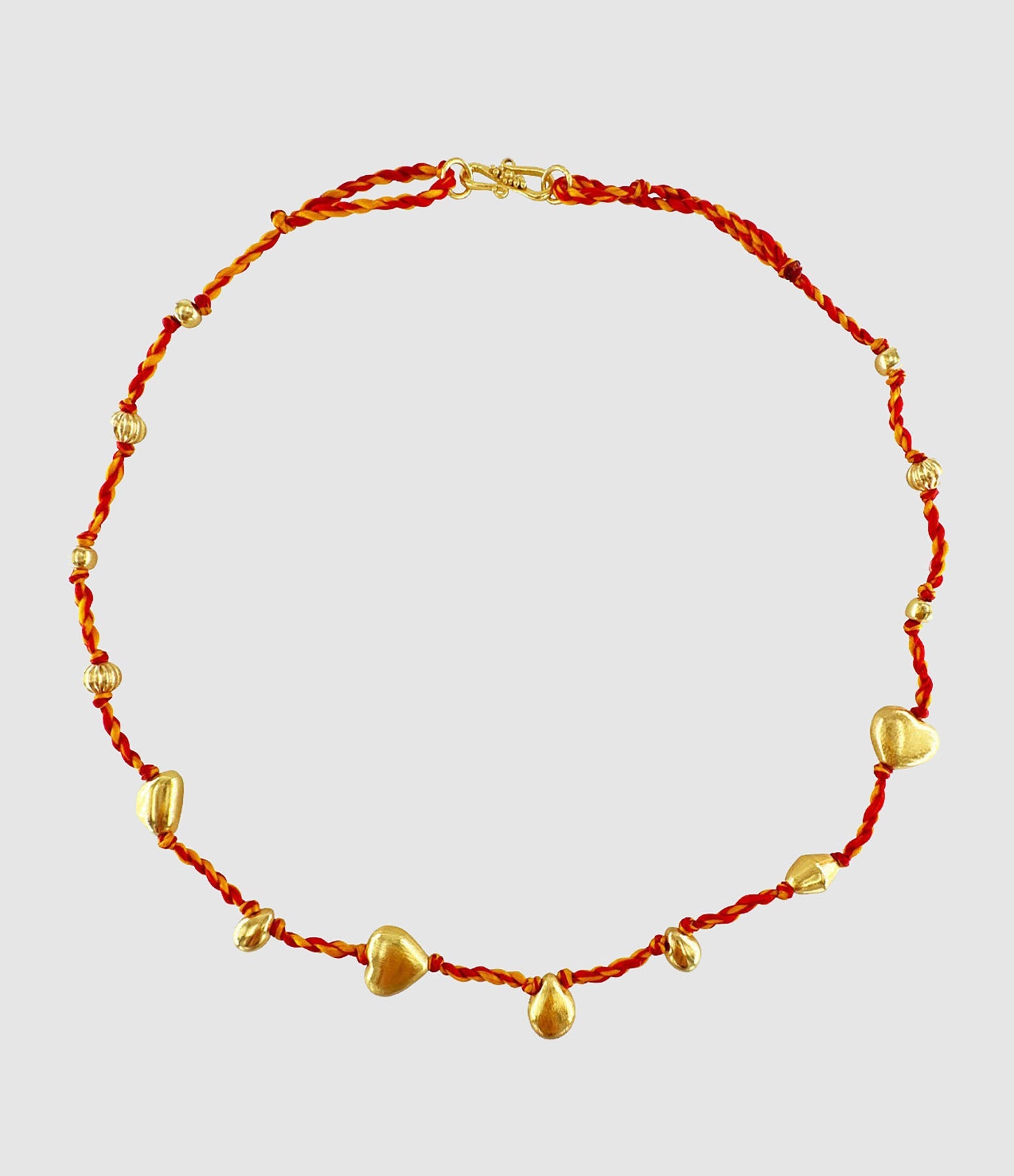 Mon Precieux Gem - Collier Fil Sacré Indien Rouge Or Jaune - Femme