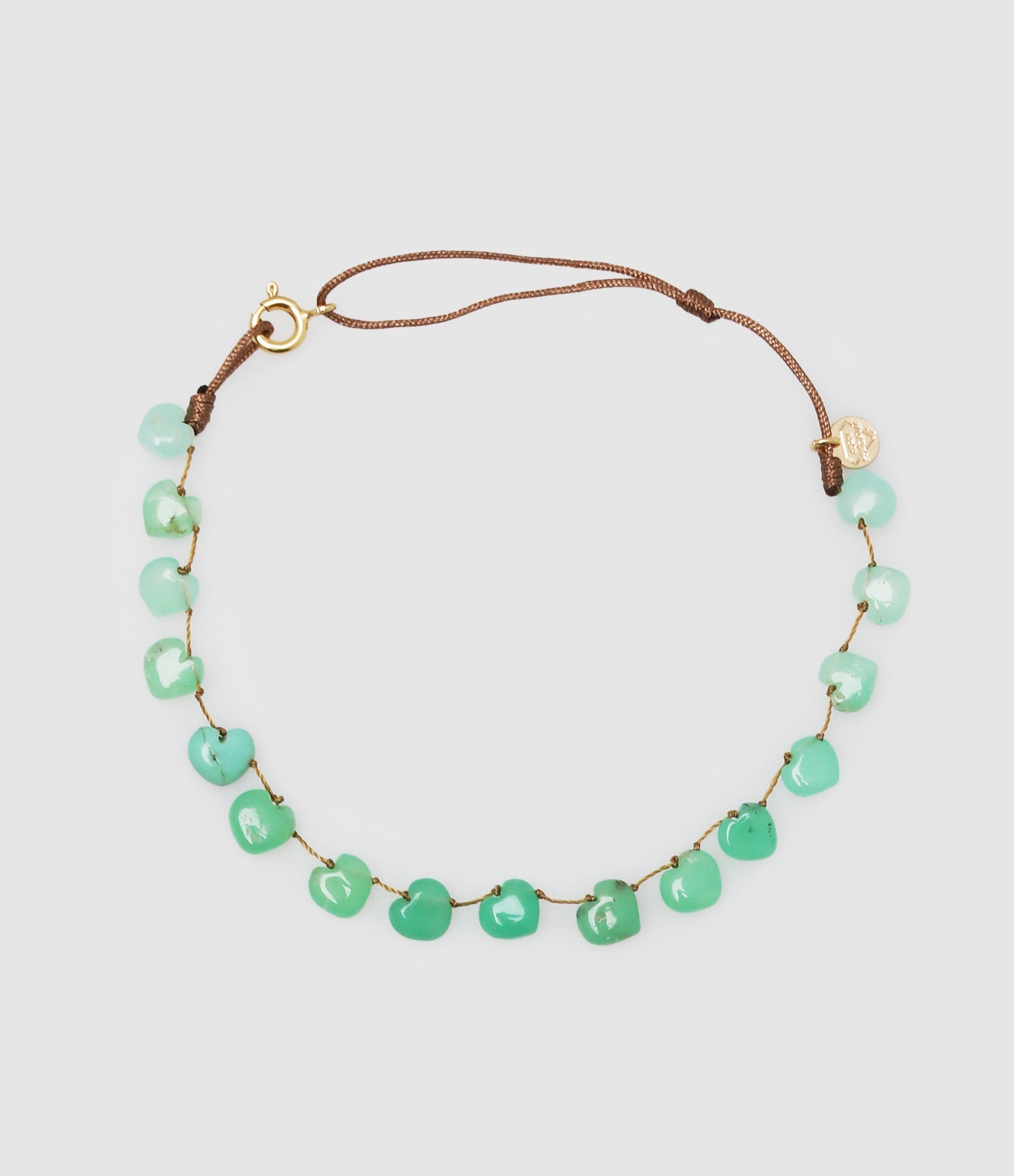 Mon Precieux Gem - Bracelet De Cheville Cœur Chrysoprase - Femme