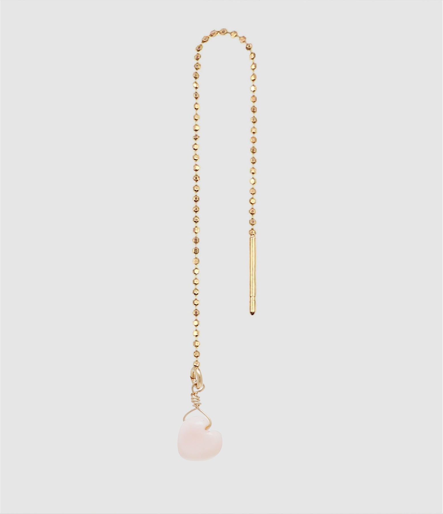 Mon Precieux Gem - Boucle D'Oreille Chaîne Courte Cœur Opale (Vendue À L'Unité) - Femme