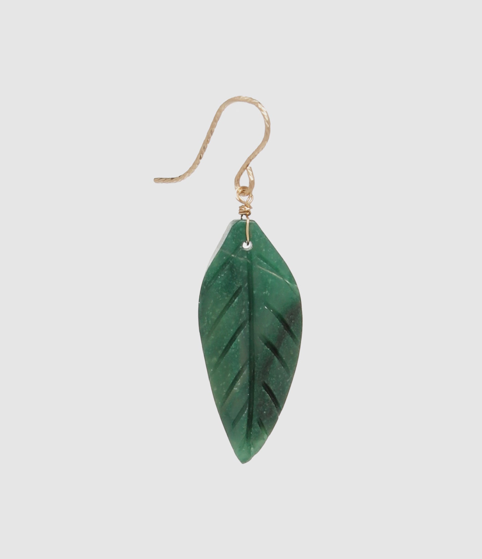Mon Precieux Gem - Boucle D'Oreille Feuille L Jade (Vendue À L'Unité) - Femme