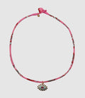 Mon Precieux Gem - Collier Œil Protecteur Xl Tissu Rose Fleuri - Femme