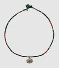 Mon Precieux Gem - Collier Œil Protecteur Xl Tissu Vert - Femme