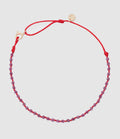 Mon Precieux Gem - Bracelet De Cheville Candies Rubis Brut Cordon Rouge - Femme