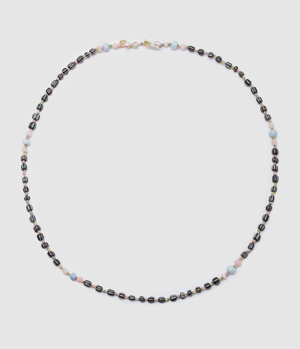 Mon Precieux Gem - Collier Perles Africaines Chrysoprase Noire Opale Rose - Femme