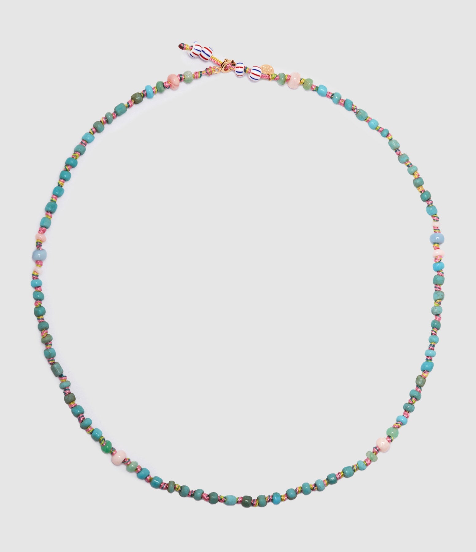 Mon Precieux Gem - Collier Perles Africaines Turquoise Chrysoprase Opale Rose - Femme