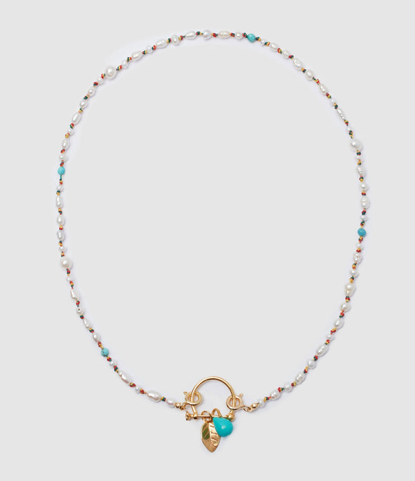 Mon Precieux Gem - Collier Candies Loquet Perles D'Eau Douce Turquoise - Femme