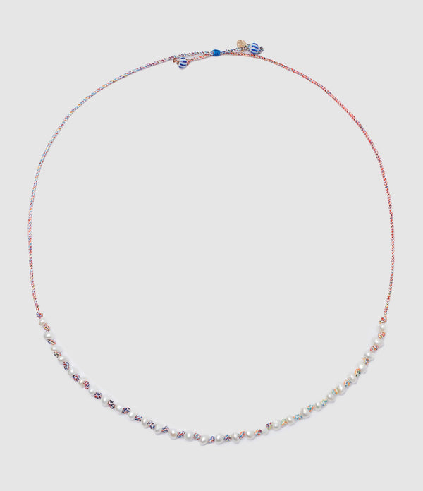 Mon Precieux Gem - Collier Candies Cordon Rouge Perles D'Eau Douce - Femme