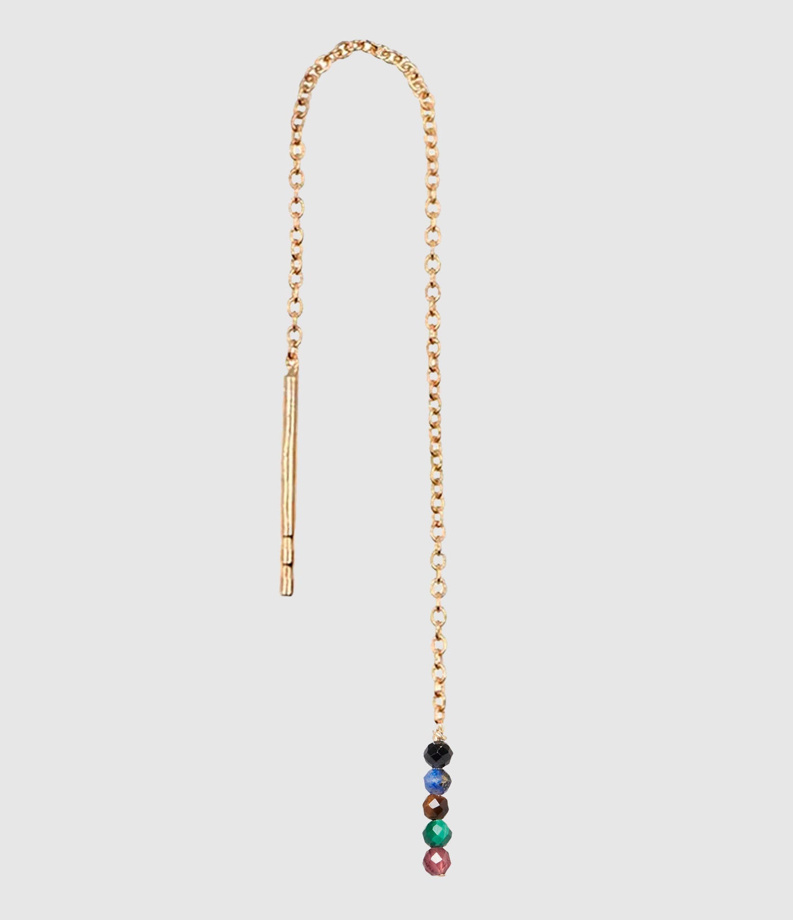 Mon Precieux Gem - Boucle D'Oreille Chaîne Courte Rang Saphir Multicolore (Vendue À L'Unité) - Femme