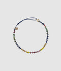 Mon Precieux Gem - Bracelet De Cheville Candies Facettes Saphir Multicolore Cordon Marine - Femme