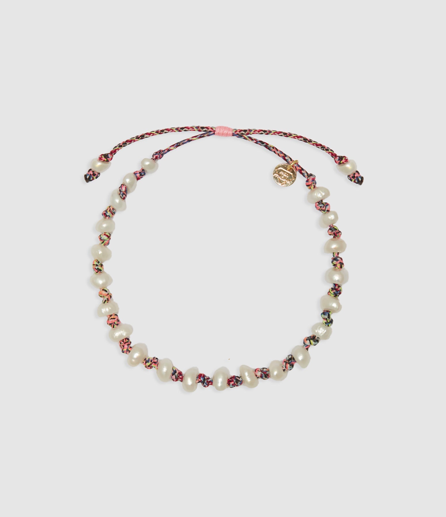 Mon Precieux Gem - Bracelet Perles D’Eau Douce Cordon Rose Fluo - Femme
