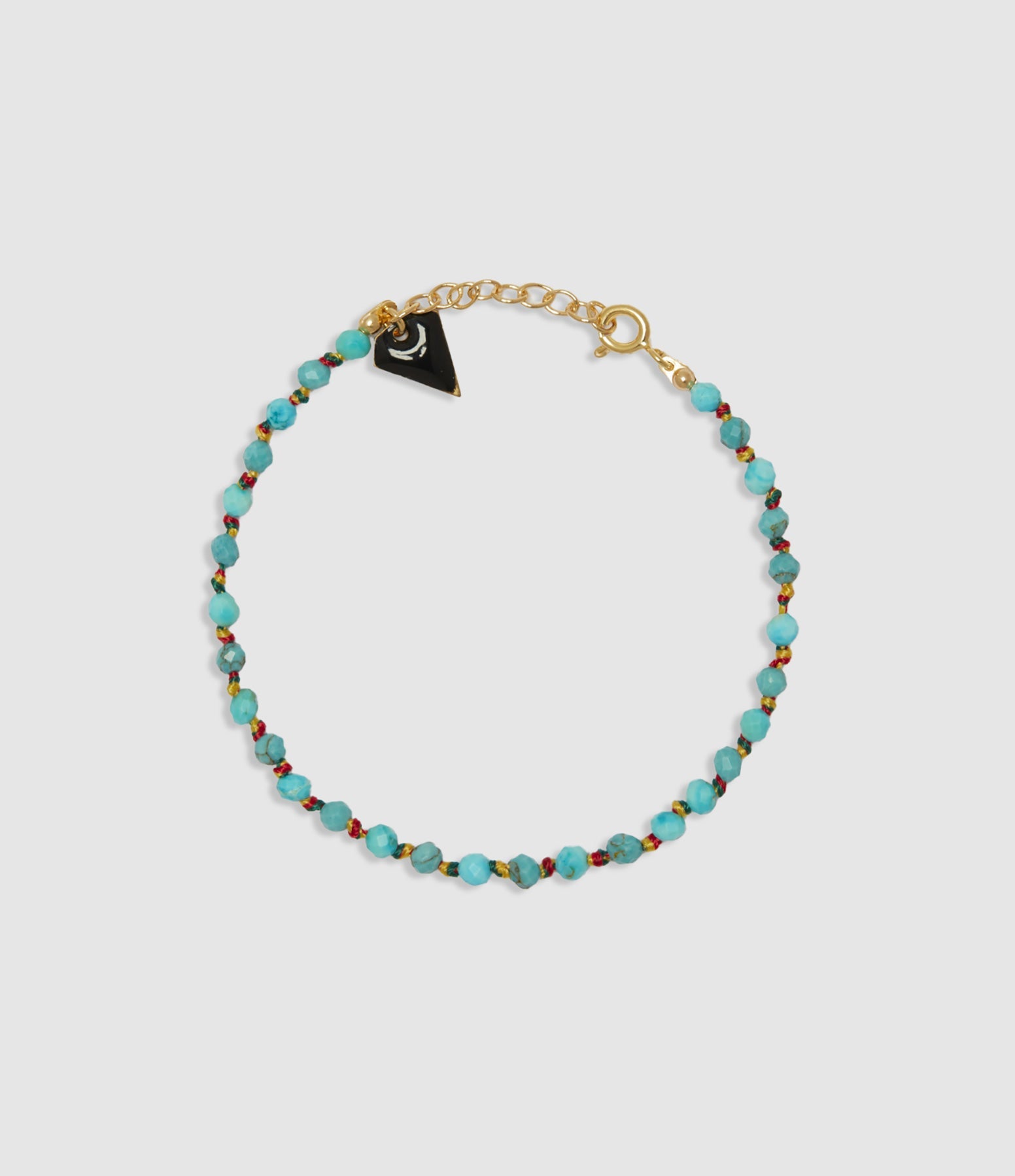 Mon Precieux Gem - Bracelet Candies Facettes Turquoise Cordon Multicolore - Femme