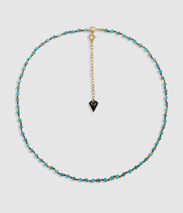 Mon Precieux Gem - Collier Candies Facettes Turquoise Cordon Multicolore - Femme