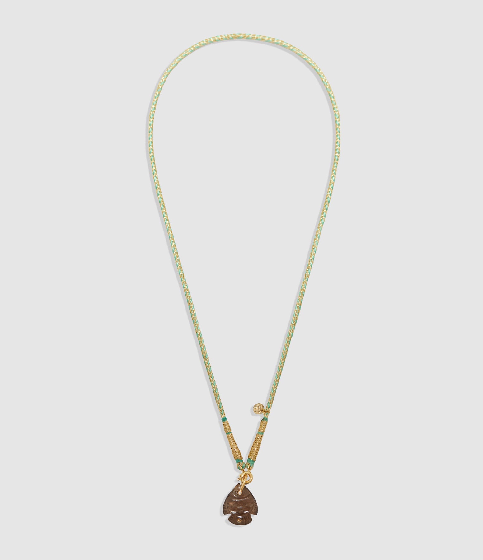 Mon Precieux Gem - Collier Cordon Turquoise Poisson Quartz Fumé - Femme