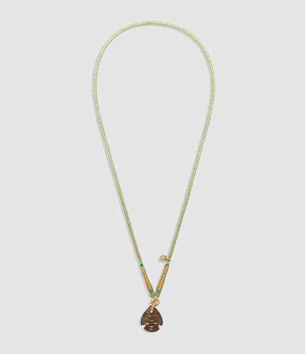 Mon Precieux Gem - Collier Cordon Turquoise Poisson Quartz Fumé - Femme