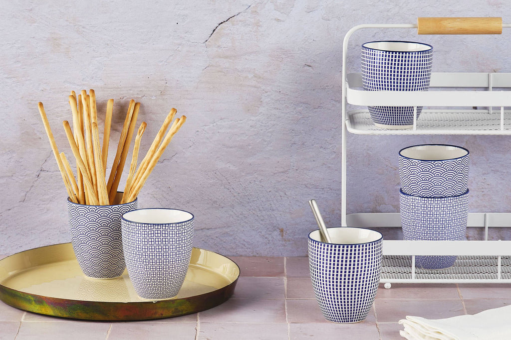 Mug Pattern 30Cl - 6 Pièces - Dark Blue Les Mugs / Tasses Et Sous-Verres Björn