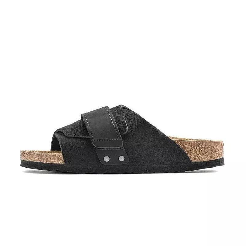 Mules Kyoto Suede Étroite - Noir Beige