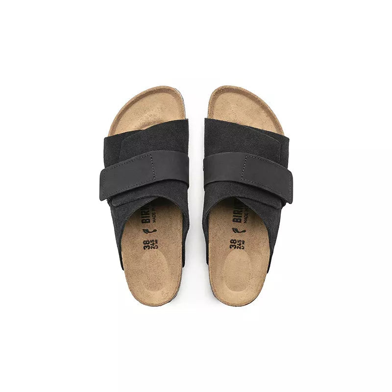 Mules Kyoto Suede Étroite - Noir Beige