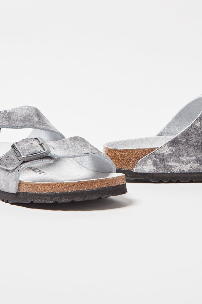 Mules En Nubuck Arizona - Argenté Métallisé - Femme - Birkenstock1 - The Bradery