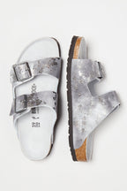 Mules En Nubuck Arizona - Argenté Métallisé - Femme - Birkenstock1 - The Bradery