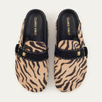 Mules Georgette Cuir Imprime Tora