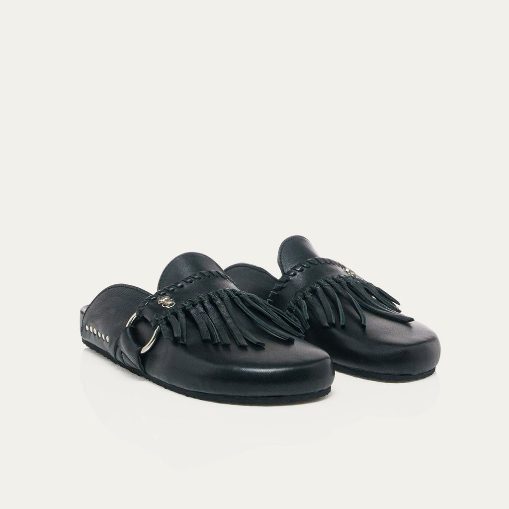 Mules Georgette Cuir Nappa Noir