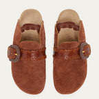 Mules Georgette Veau Velours Cognac