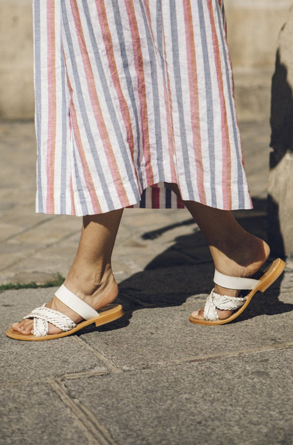 Mules Manipur Blanc - Couleur Pourpre - Couleur Pourpre* - The Bradery