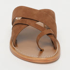 White Sun - Mules Tasneem - Camel Goat Suede - Marron