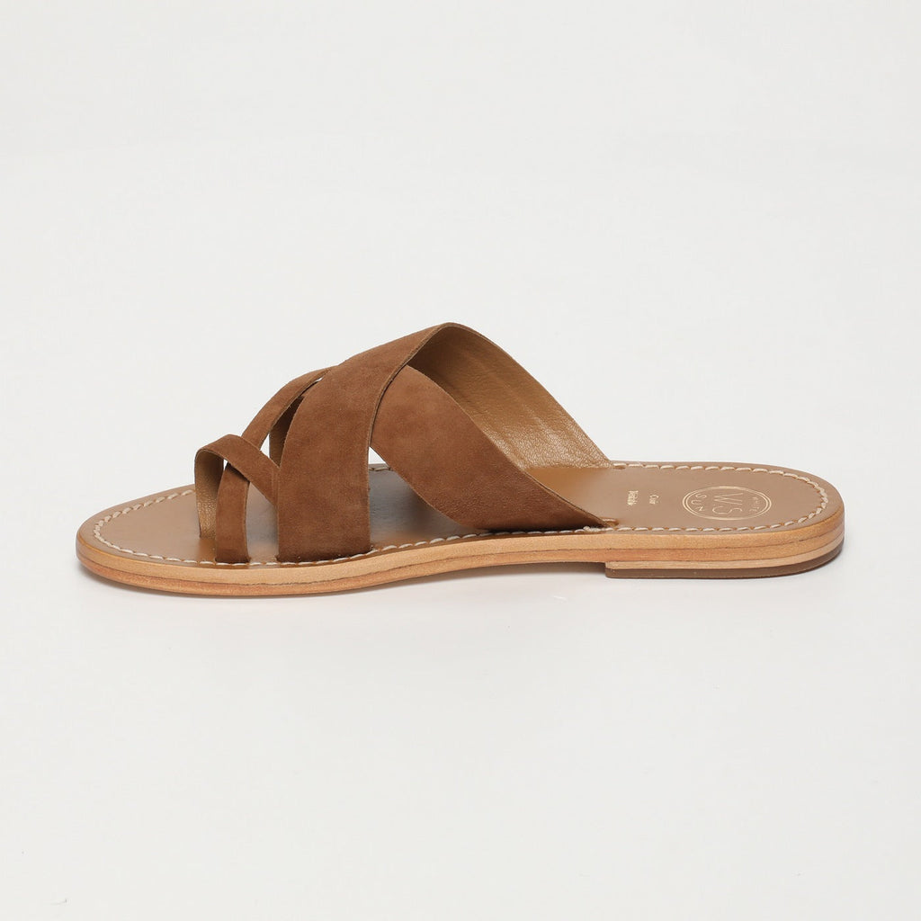 White Sun - Mules Tasneem - Camel Goat Suede - Marron