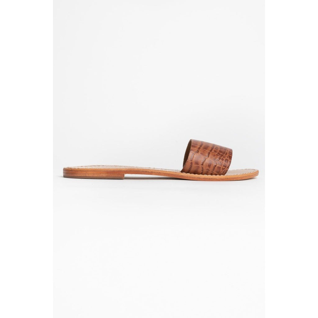 Mules York - Tan Croco Mules Les Bagatelles