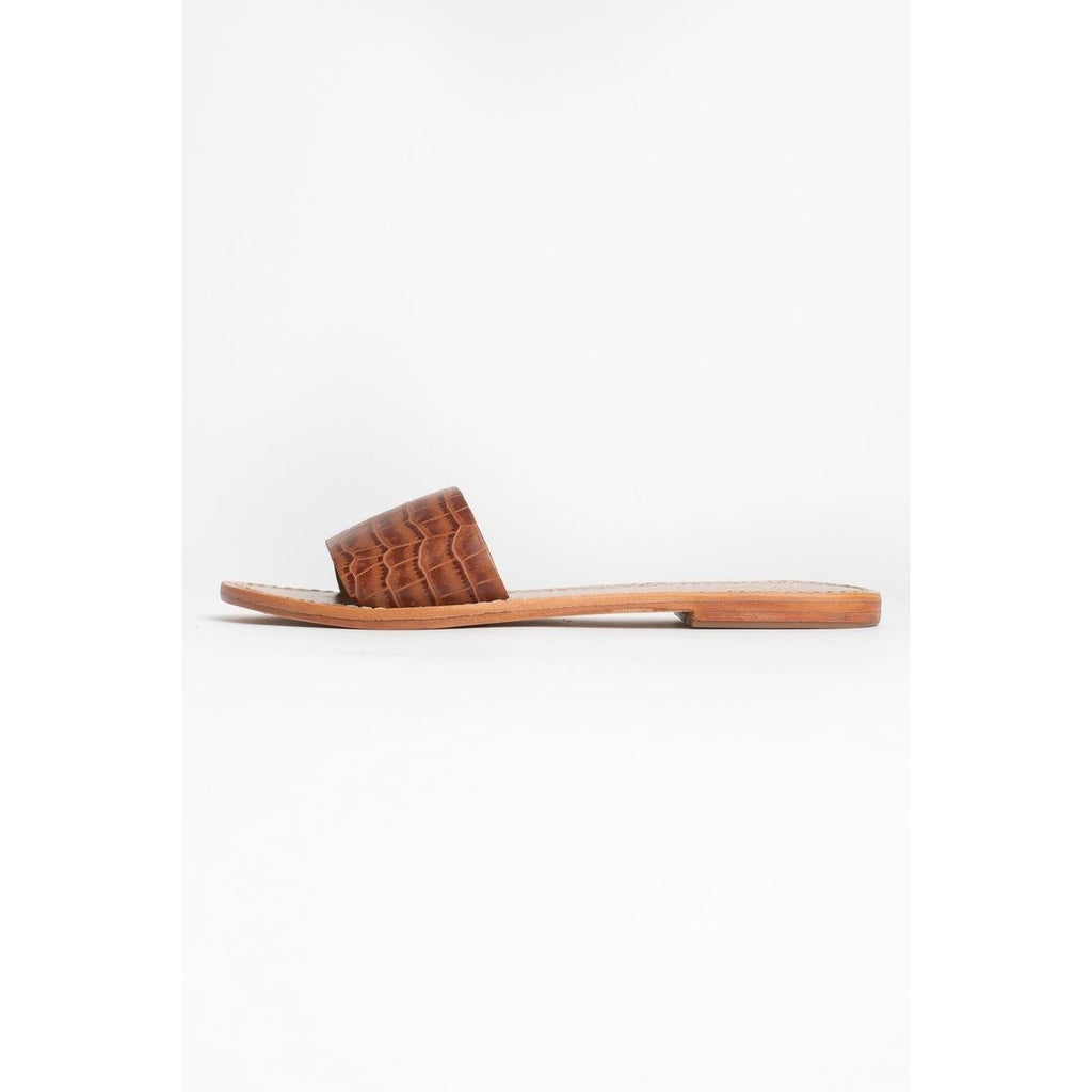 Mules York - Tan Croco Mules Les Bagatelles