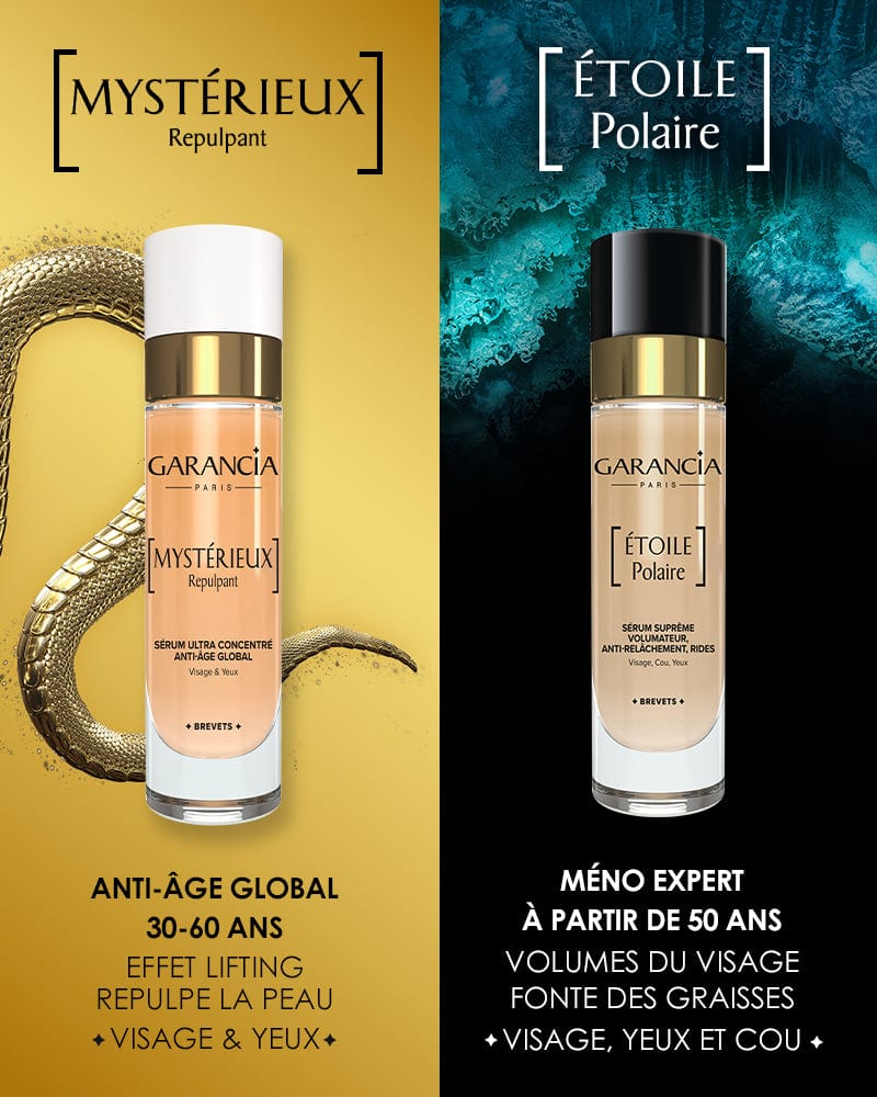 Laboratoire Garancia Anti-Âge & Anti-Rides MYSTÉRIEUX Repulpant. comparaison de 2 produits : mysterieux repulpant et étoile polaire