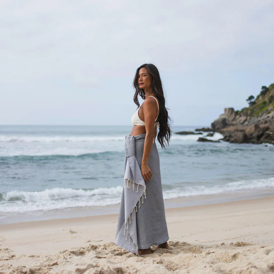 Fouta Nid D'Abeille - Gris Foncé