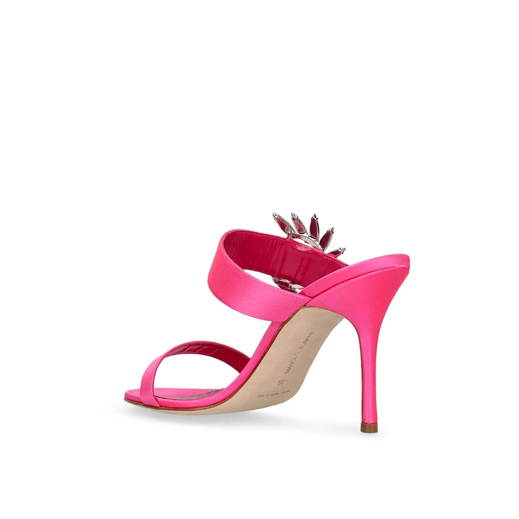 Manolo Blahnik Chivela Satin Heel Sandals - Pink - Femme