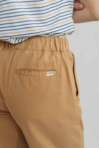 elasticated waistband light brown chinos