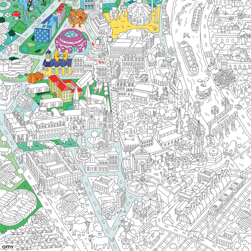 Détails du poster Bordeaux à colorier – architecture, scènes de rue et ambiance locale