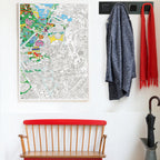 Poster à colorier Bordeaux OMY encadré – idée déco murale pour chambre ou salon