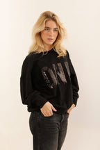 SWEAT ALAN BLACK / SEQUIN NOIR S/M - ONE TEE