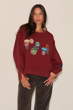 SWEAT OLYMPE BURGUNDY S/M - ONE TEE