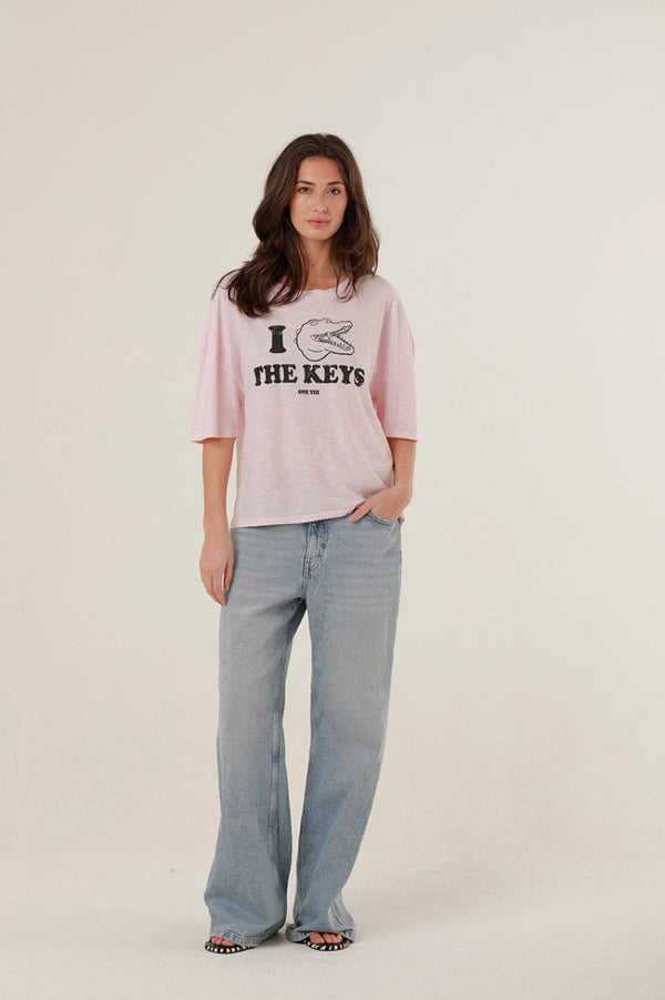 T - SHIRT AMBER LIGHT PINK XS - ONE TEE