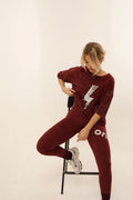 T - SHIRT ANGIE BURGUNDY / SEQUIN ARGENT XS - ONE TEE