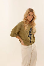 T - SHIRT ANGIE CARBONE / SEQUIN ARGENT XS - ONE TEE