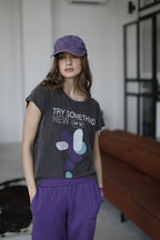 T-shirt prudence blanc XS carbone - ONE TEE
