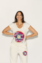 T - SHIRT ROSA IVOIRE XS - ONE TEE